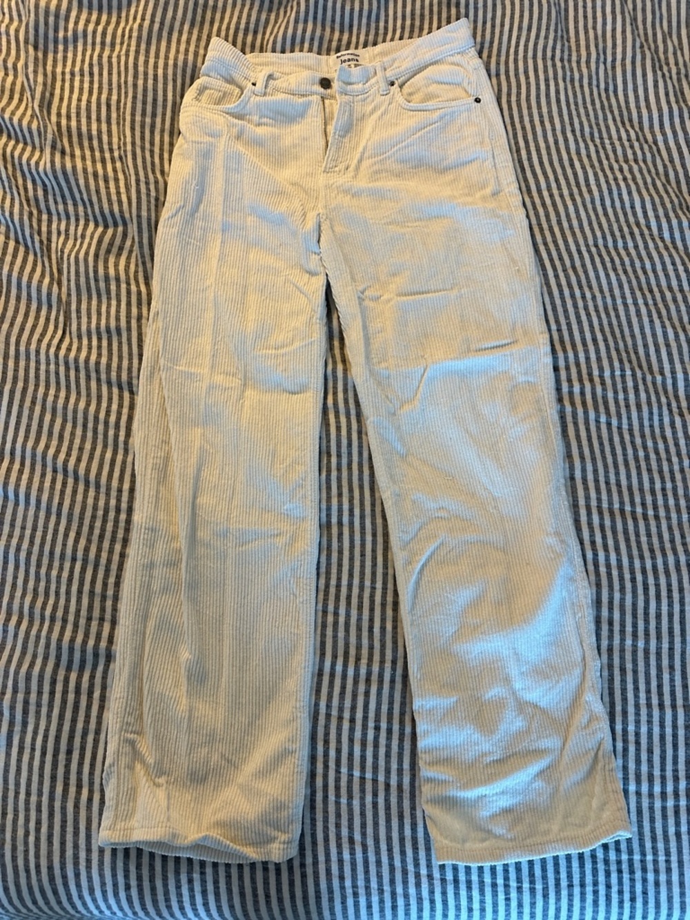 Reformation women’s Cream Corduroy Pants - Casual Straight Fit